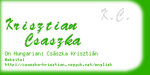 krisztian csaszka business card