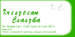 krisztian csaszka business card